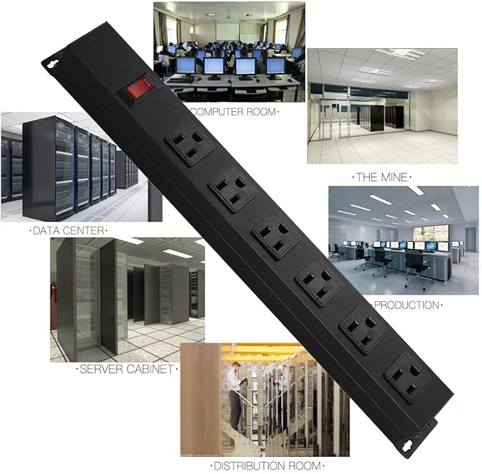 Metal Wall Mount Power Strip, Mountable Power Outlet
