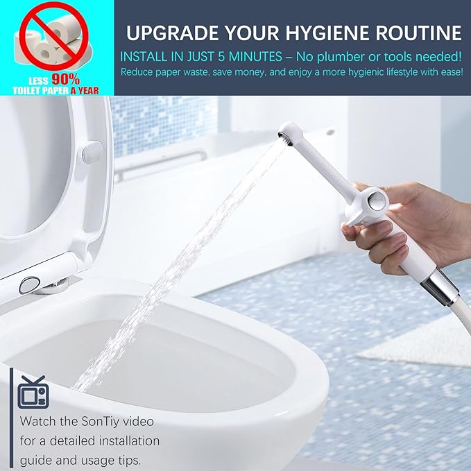 SonTiy Handheld Bidet Sprayer for Toilet, Adjustable Water Pressure Toilet Jet
