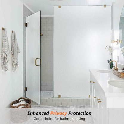Kromapolis Window Privacy Film Frosted Glass Window Film, Heat Blocking Privacy Film for Glass Windows, Static Cling Non-Adhesive Frosting Window Stickers for Door Home (Frosted, 17.5 x 157.4 inch)