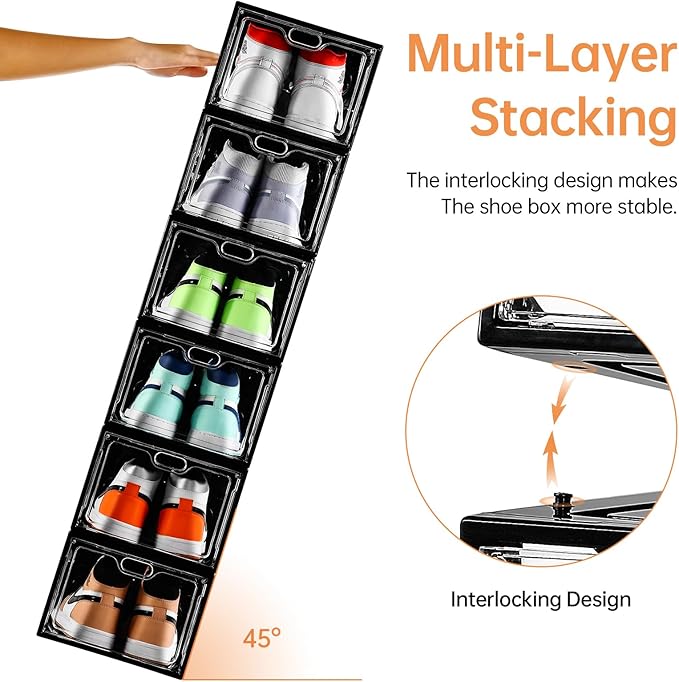 12 Pack Large Shoe Storage Box, Shoe Containers