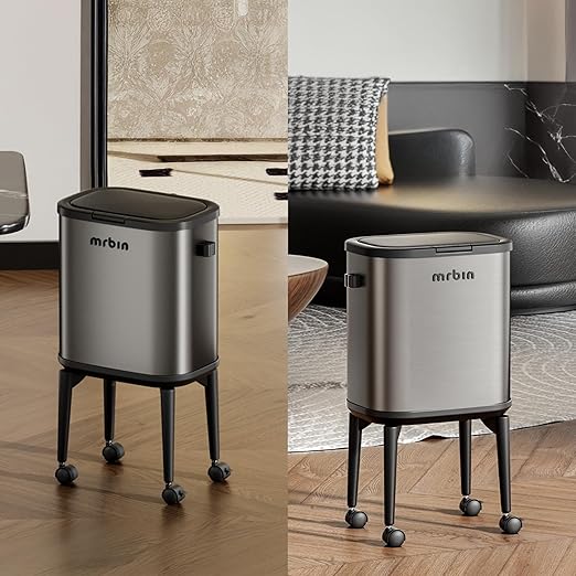 MRBIN Stainless Steel Slim Bathroom Trash Can