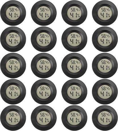 Mini Hygrometer Digital Thermometer Humidity Meter 20 Pack Hygrometer Thermometers Indoor/Outdoor Humidity Monitor Reptile Thermometer for Humidors Greenhouse Garden Cellar Fahrenheit(℉)/ Celsius(℃)