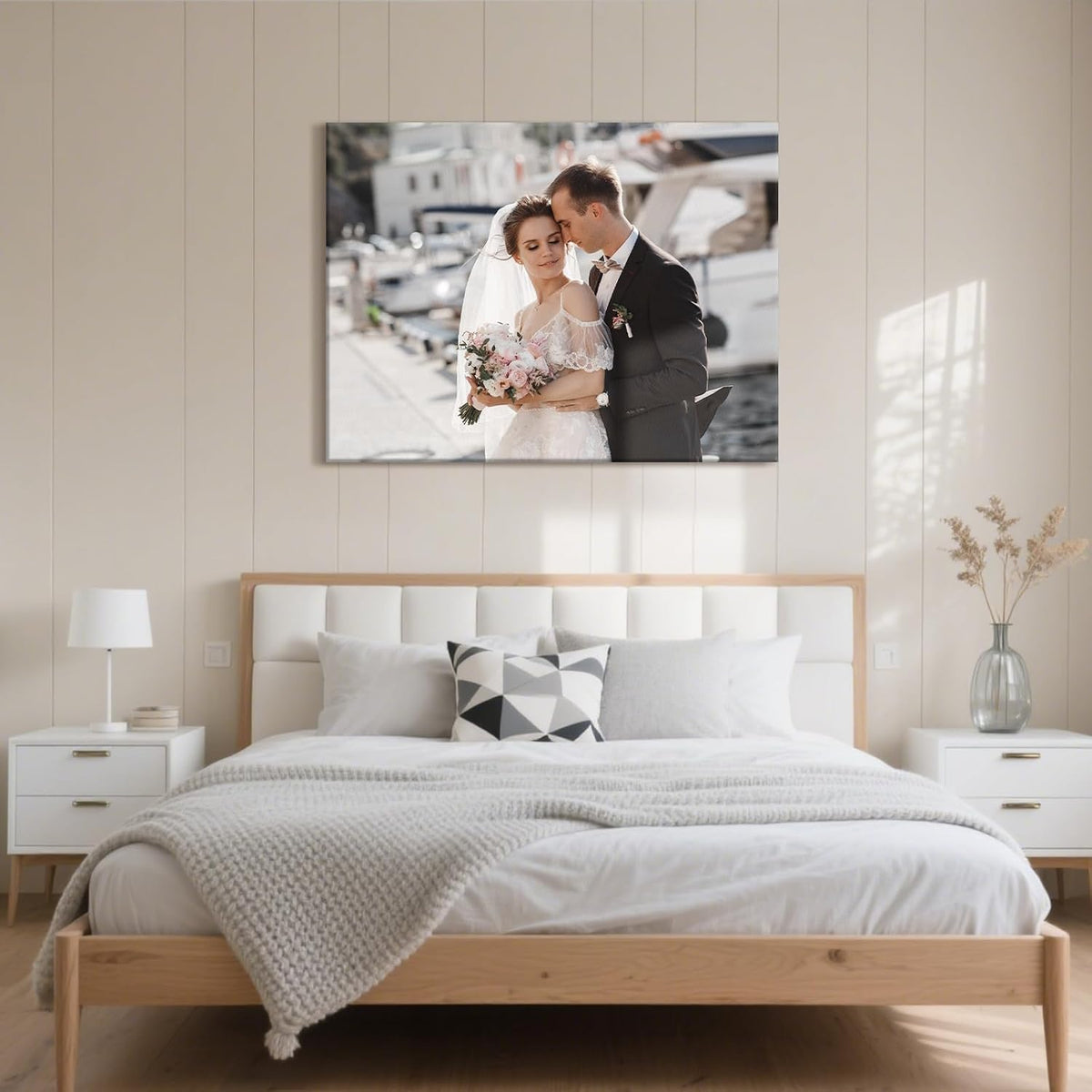 Personalized Custom Canvas Prints with Your Photos & Text, Customized Picture Print, Transform Own Images Into Framed Wall Art Digitally Printed Photo to Canvas, Keepsakes Gifts for Family 40x30’’