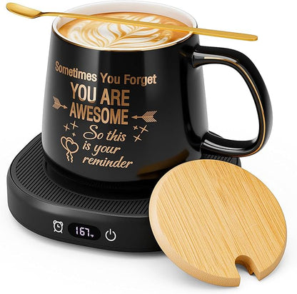 Coffee Mug Warmer & You are Awesome Mug Set, Electric Cup Warmer