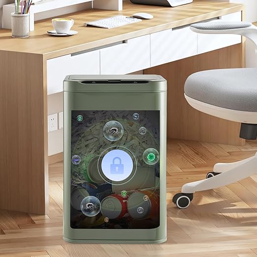 ELPHECO Stainless Steel Office Trash Can Motion Sensor Garbage Can Touchless
