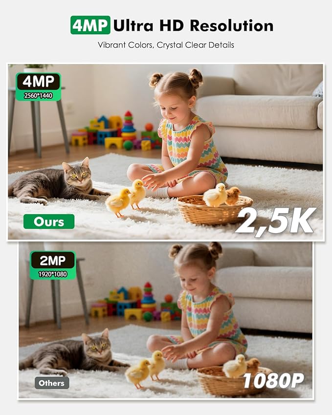 2.5K 4MP Pan/Tilt Security Camera Indoor