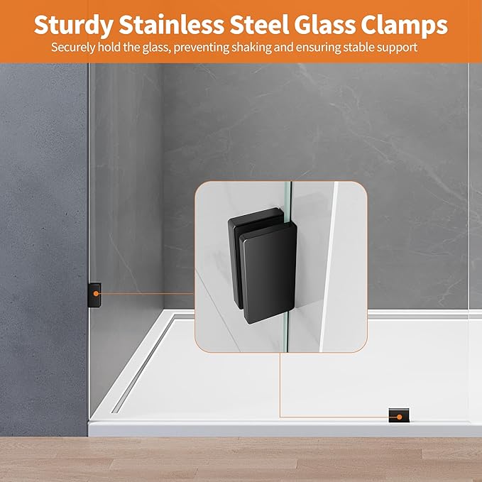 Shower Glass Panel, Frameless Walk in Shower Door