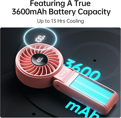 JISULIFE Handheld Fan Life7 – Ultimate Flexibility: High-Power Motor, LED