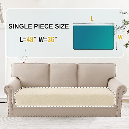 Turquoize Waterproof Couch Cover for Dogs Fuzzy Pet Couch Covers for Sofa Thick Dog Bed Cover Non-Slip Sofa Covers for 2 Cushion Couch Protector Slipcover Pet Friendly (Beige, 36" x 48")