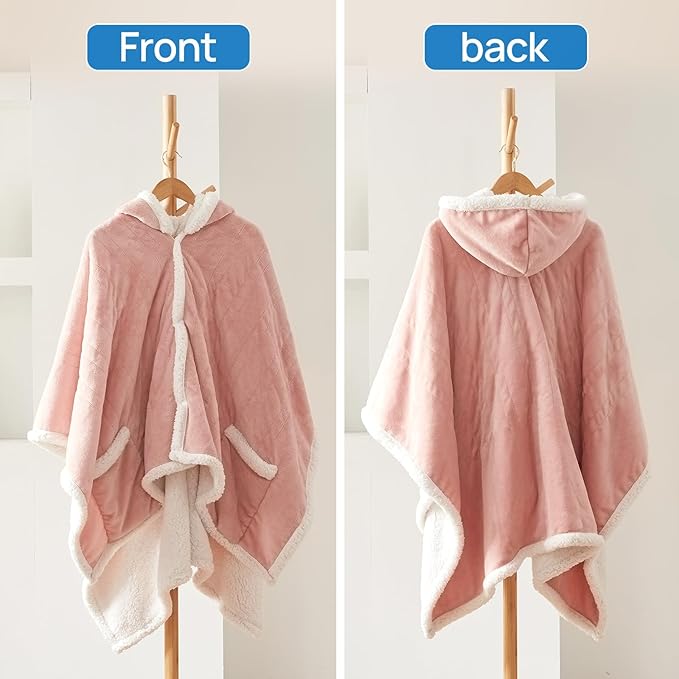 Westinghouse Wearable Heated Throw Blanket, Electric Heated Wrap Poncho Shawl