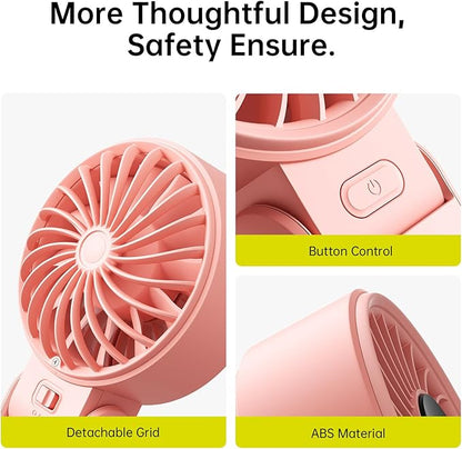 JISULIFE Handheld Fan Life7 – Ultimate Flexibility: High-Power Motor, LED