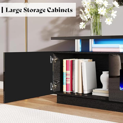 AMERLIFE 90" High Gloss 2 Tier TV Stand