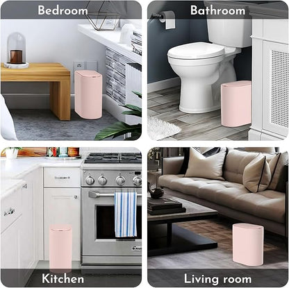 Bathroom Trash Can with Lid 2 Gallon Slim Motion Sensor Garbage Can Narrow