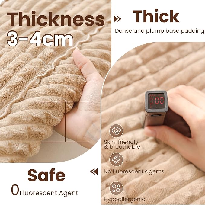 Couch Cover for Dogs Washable, Non Slip Couch Covers for Sofa Pet Friendly, Couch Cushion Covers for Dog, Thick, Soft for Sofa Protector (Camel, 23.6" x 47.2"/60 x 120cm)