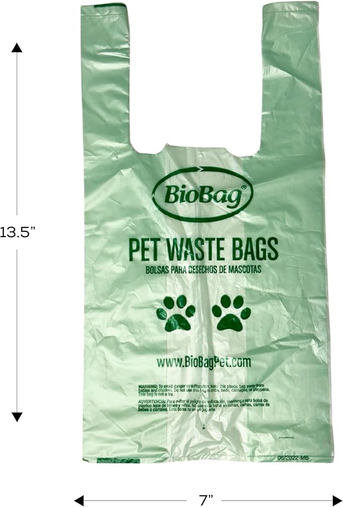 BioBag Premium Pet Waste Bags with Handles, Standard Size, 150 Count, Great For All Dog Breeds