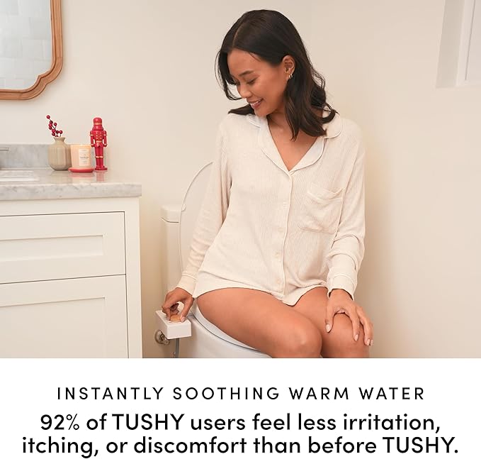 TUSHY Spa Self-Cleaning Warm Water Toilet Bidet Attachment. Adjustable Nozzle