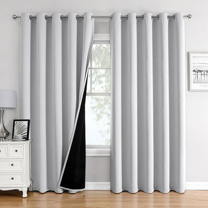 ChrisDowa 100% Blackout Curtains 84 inch Long