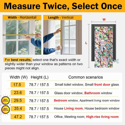 Rainbow Window Privacy Film Decorative, 3D Decals Stained Glass Clings, Static Cling Sticker, Suncatcher Windows Cover Tint for Home, 17.5 Inch x 157.4 Inch