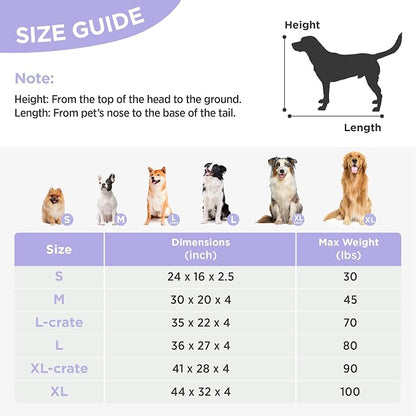 LE SURE Dog Beds Large Sized-Thick Shredded Chopped Foam Pet Bed as Gift for Indoor with Removable Cover, Cute Modern Fuzzy Plush & Anti Slip Bottom, Purple