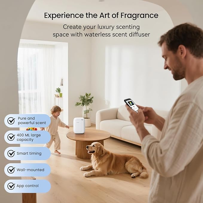 Waterless Essential Oil Diffuser, 3000 Sq.Ft Coverage 400 ml Large Capacity