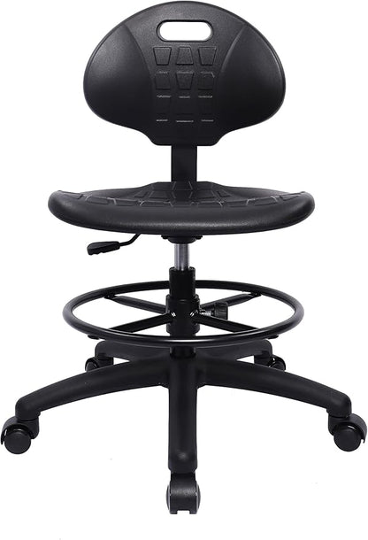 TAKE UR SEAT® Polyurethane Drafting Lab Stool Chair, 18" Adjustable Footring, 8" Adjustable Height, 450 lbs seat Capacity, Heavy Duty, Shipped Within 24 Hours Med. Bench Height (Self-Braking Caster)