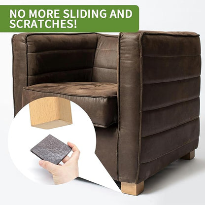 COVERCORNER Non Slip Furniture Pads 16 PCS 3'' Square - Anti Slip Furniture Pads - Self Adhesive Rubber Feet Furniture Feet - Chair Leg Floor Protectors - Keep Furniture in Place