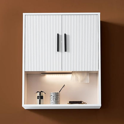 Modern Fluted Bathroom Wall Cabinet