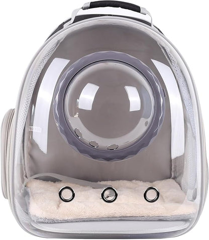 Dual Expandable Cat Backpack with Bubble Dome, Large Cat Carrier Space Capsule Clear Window, Fits up to 20 Pounds Fat Cat, Small Puppy and Bunny, Pet Travel Vet Bag
