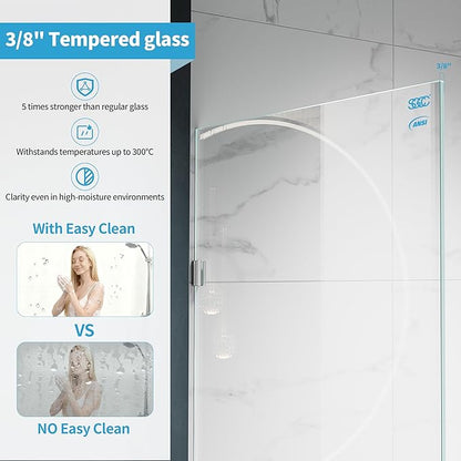 Shower Glass Panel, 28.5" W x 78.75" H Fixed Shower Screen Panel