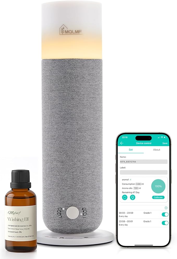 Hotel Collection Diffuser Machine, Fabric-Wrapped Design, Candlelight
