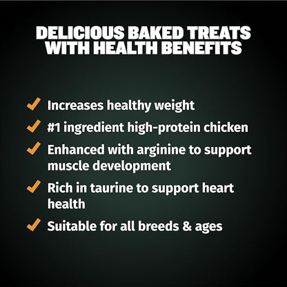 Bully Max Premium High Protein Dog Treats for Puppy & Adult Dogs - Training Dog Food Treats with 40% Protein, Real Meat, Veggies & BCAAs for Small, Medium & Large Breeds - Chicken Flavor (2 Pack)