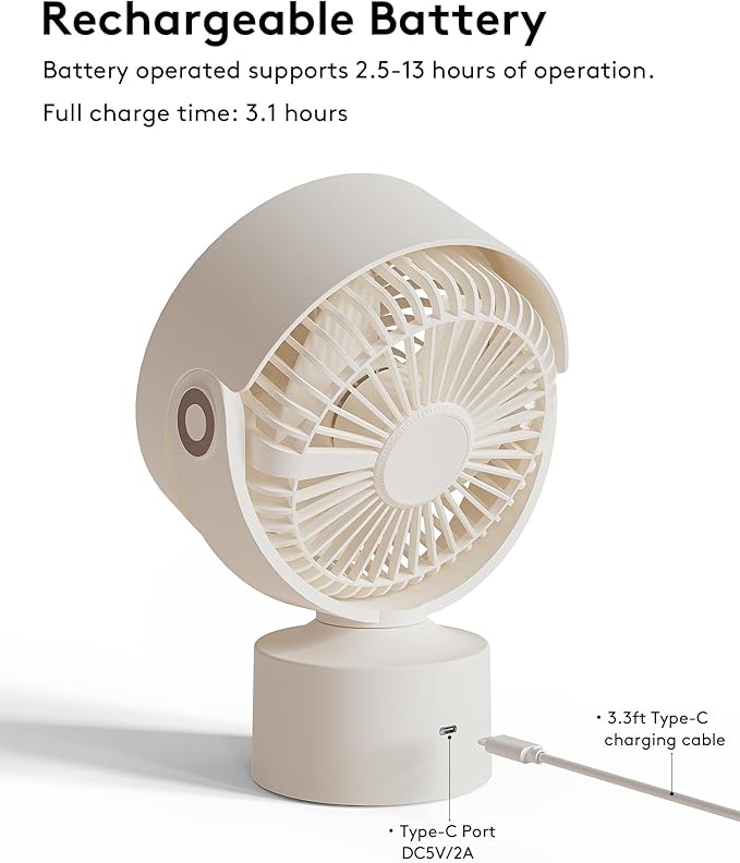 CARONSORT Desk Fan, Small Oscillating Fan