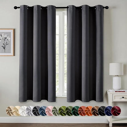 MIULEE Grey Blackout Curtains