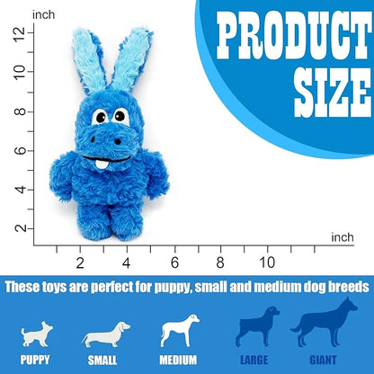 Squeaky Dog Toy Plush, Stuffed Crinkle Tug of War Dog Toy Keep Them Busy Pet Puppy Birthday Toy for Small Medium Large Dogs (Blue)