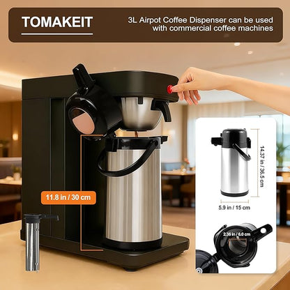 Airpot Coffee Dispenser with Pump, 102 OZ/ 3L Large Coffee Dispenser with Tea