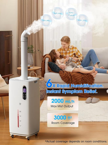 MONISEN 26L/5.7Gal Humidifier Large Room 3000 ft², Supersized Cool Mist