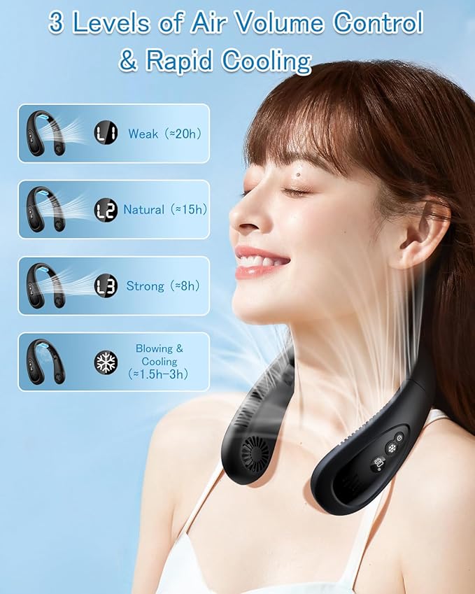 GAITIR Neck Air Conditioner, Portable Neck Fan