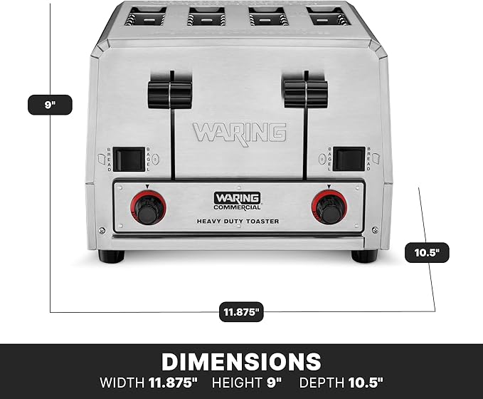 Waring Commercial WCT855 4-Slice Heavy Duty Commercial Pop-Up Bread/Bagel