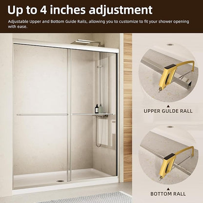 Royal Guard 56-60" W x 58" H Semi-Frameless Sliding Shower Door