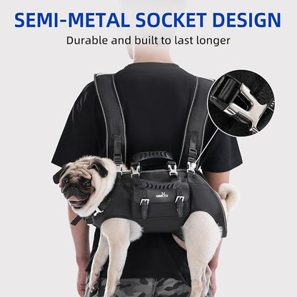 Wakytu Dog Backpack Carrier for Dogs,Dog Lift Harness,Adjustable Padded Breathable Straps for Dogs, Disabled, Joint Injuries, Arthritis,XXL