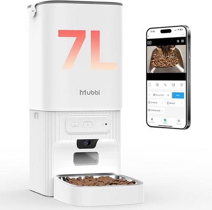 Automatic Cat Feeder with Camera, 5G WiFi Automatic Dog Feeder, 7L Cat Food