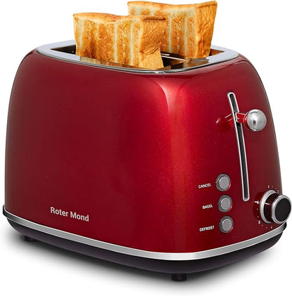Roter Mond 2 Slice Toaster Retro Stainless Steel