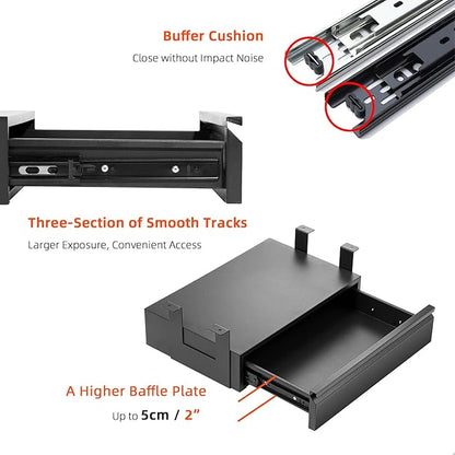 Under Desk Drawer 18", Pull-out Storage Organizer