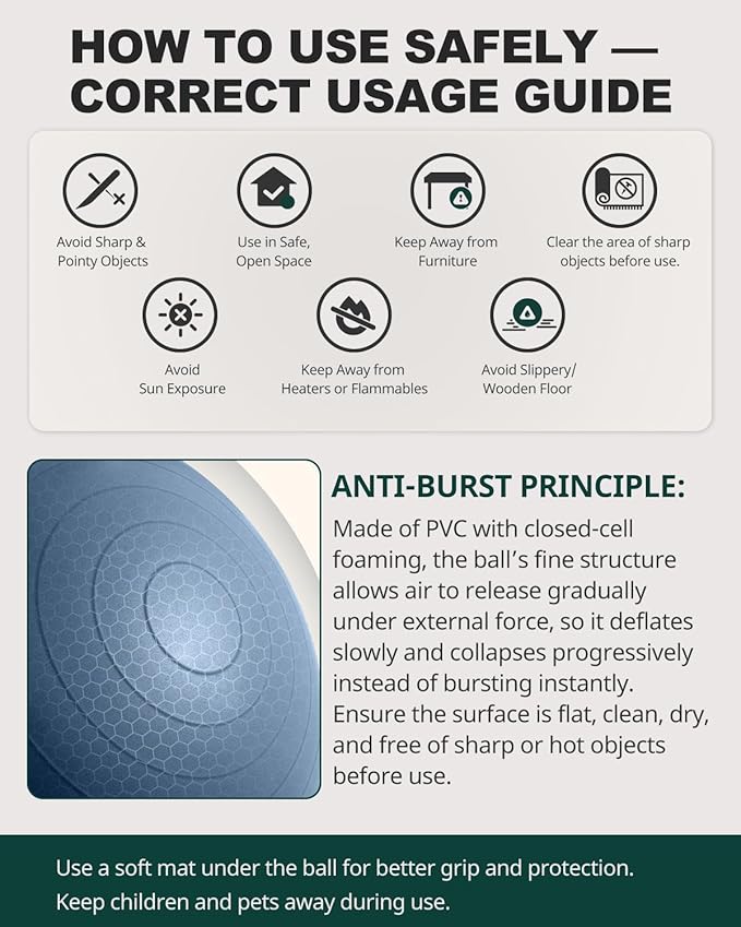 Trideer Exercise Ball for Yoga, Pilates & Fitness – Stability Ball Equipment