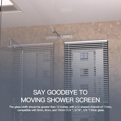 Shower Glass Support Bar, Both Sides Available, Frameless Bathroom Glass Clamp