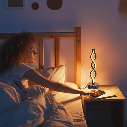 NUÜR Bedside Lamps Set of 2, Dimmable LED Nightstand Lamp, Small Nightstand Lamp
