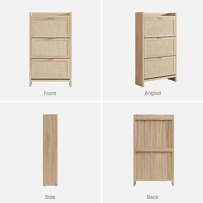 SICOTAS Rattan Shoe Storage Cabinet