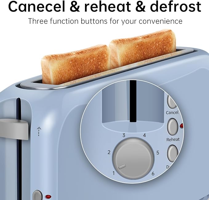 SEEDEEM 2 Slice Slim Toaster, Single 10" Long Slot Toaster Fits Bagels &
