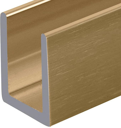 Brixwell SDCD38SB Satin Brass 3/8" Fixed Panel Shower Door Deep U-Channel