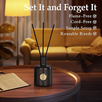 XEPTLE Reed Diffuser Set, 7.04 oz Oud & Bergamot Scent Diffuser
